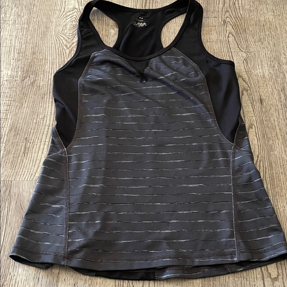 tek gear Black and Gray Striped Racerback Tank
